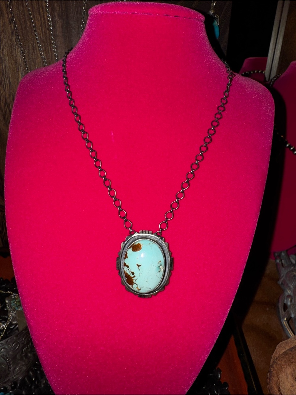 Turquoise Pendant Necklace Native